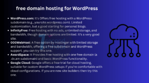 free domain hosting for WordPress