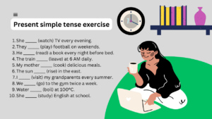 present simple tense exercise