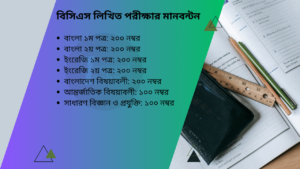 বিসিএস লিখিত পরীক্ষার মানবন্টন